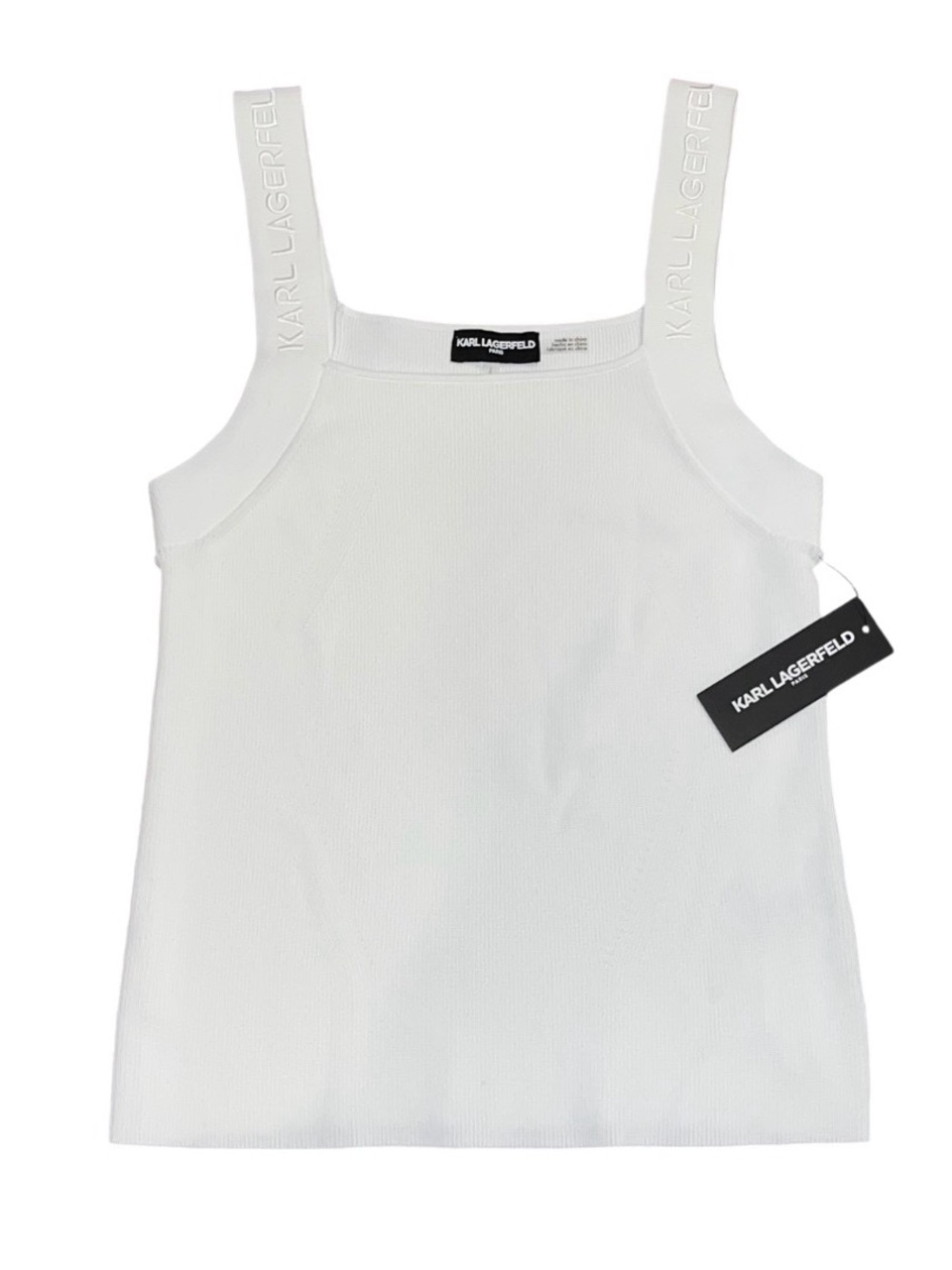 Karl Lagerfeld Paris Suit Sweater White Sleeveless Top Blouse NWT Large Tank